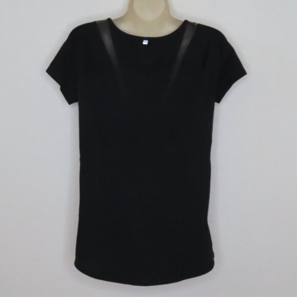 Nike Womens Small Black Mesh Accent Short Sleeve Athletic T Shirt Top Dri Fit - Picture 4 of 9